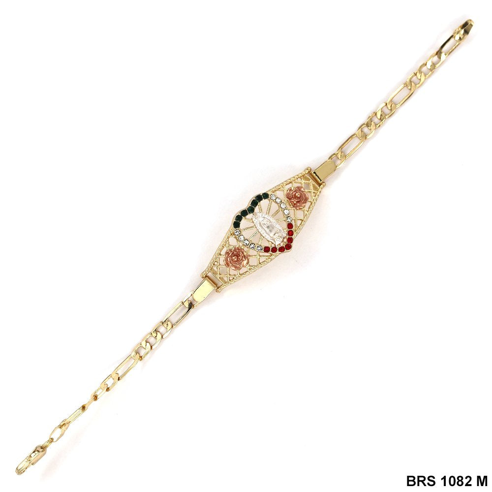 Pulsera Guadalupe Con Flores Figaro Multi BRS 1082 M