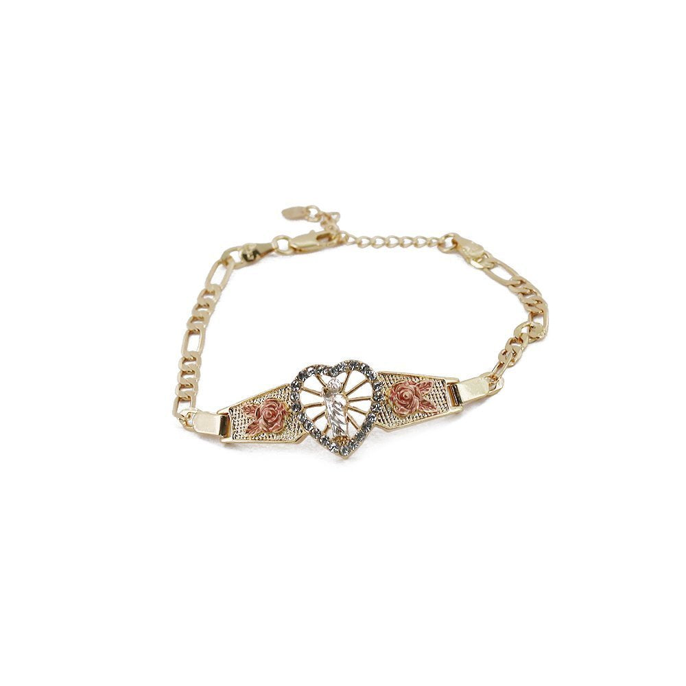 Pulsera San Judas Con Flores Figaro Blanco BRS 1083 W