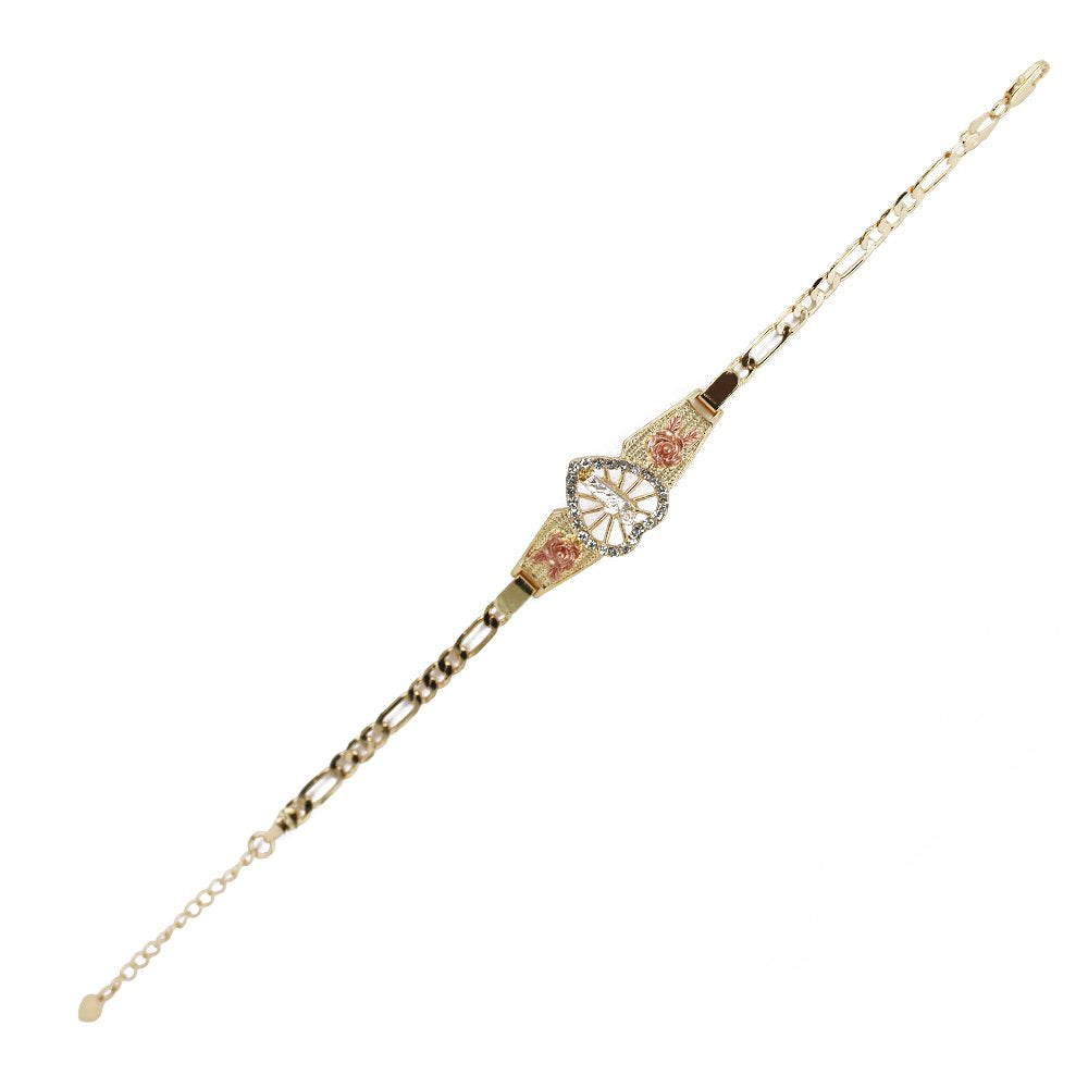 Pulsera San Judas Con Flores Figaro Blanco BRS 1083 W