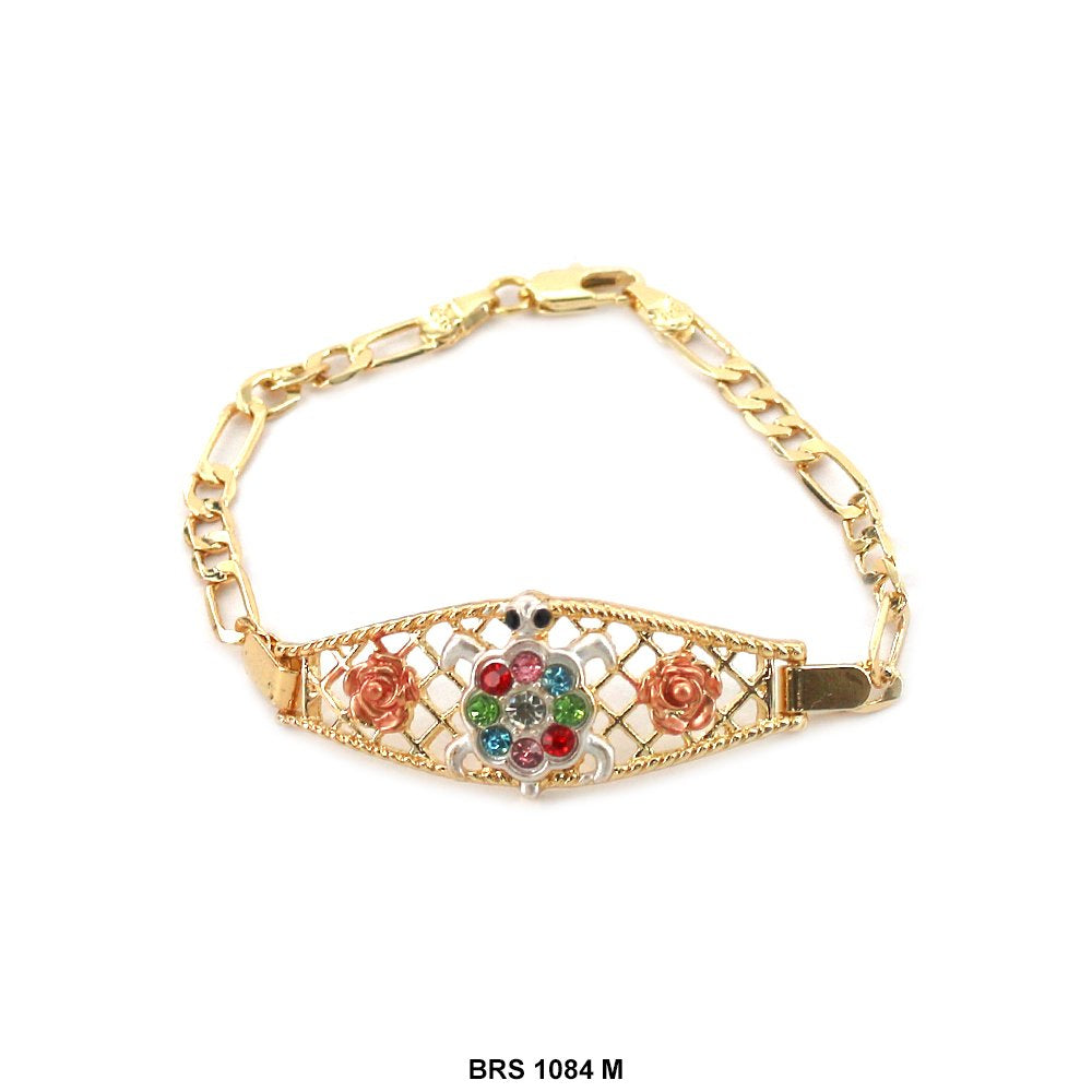 Pulsera Tortuga Con Flores Multi BRS 1084 M