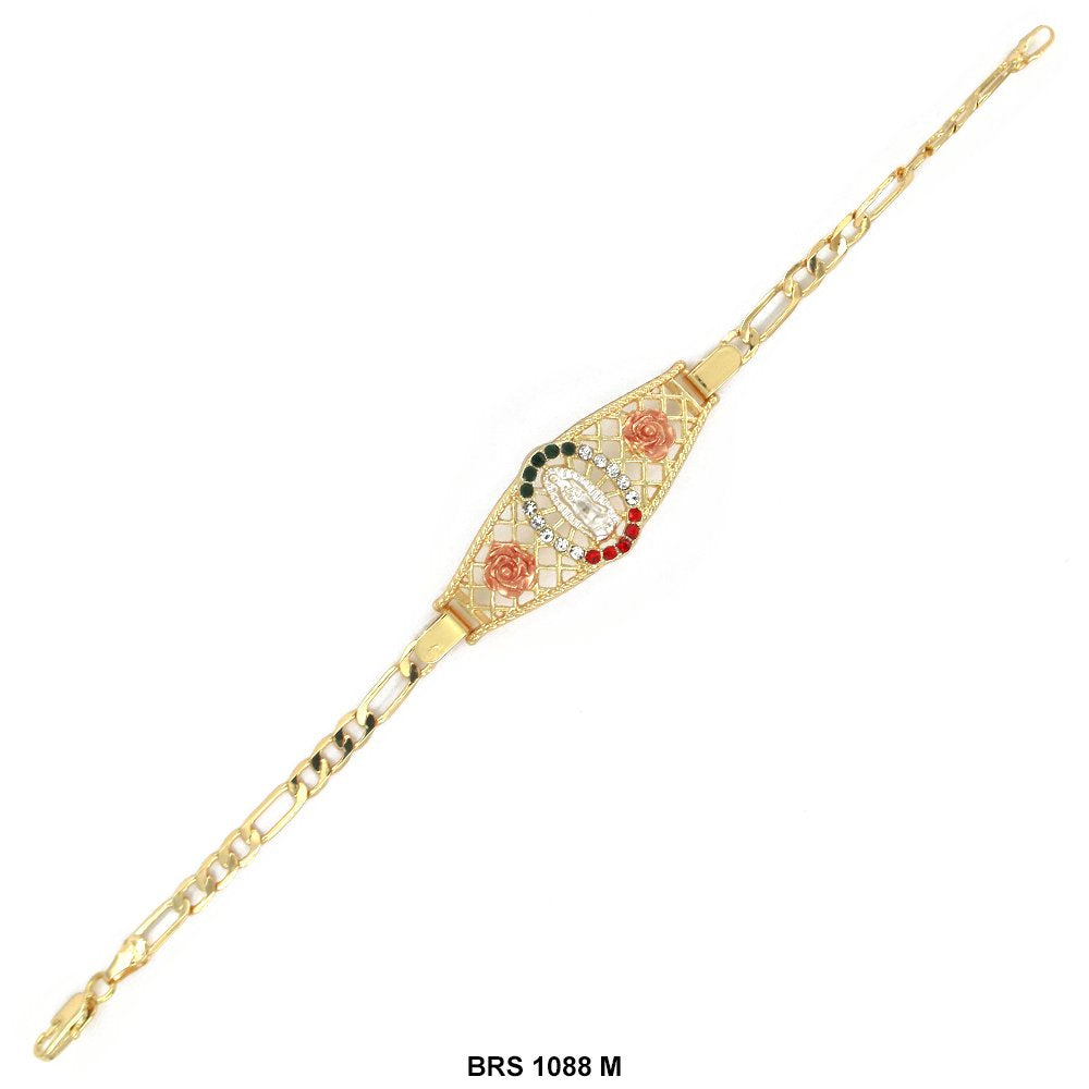 Guadalupe With Flowers Figaro Bracelet Multi BRS 1088 M