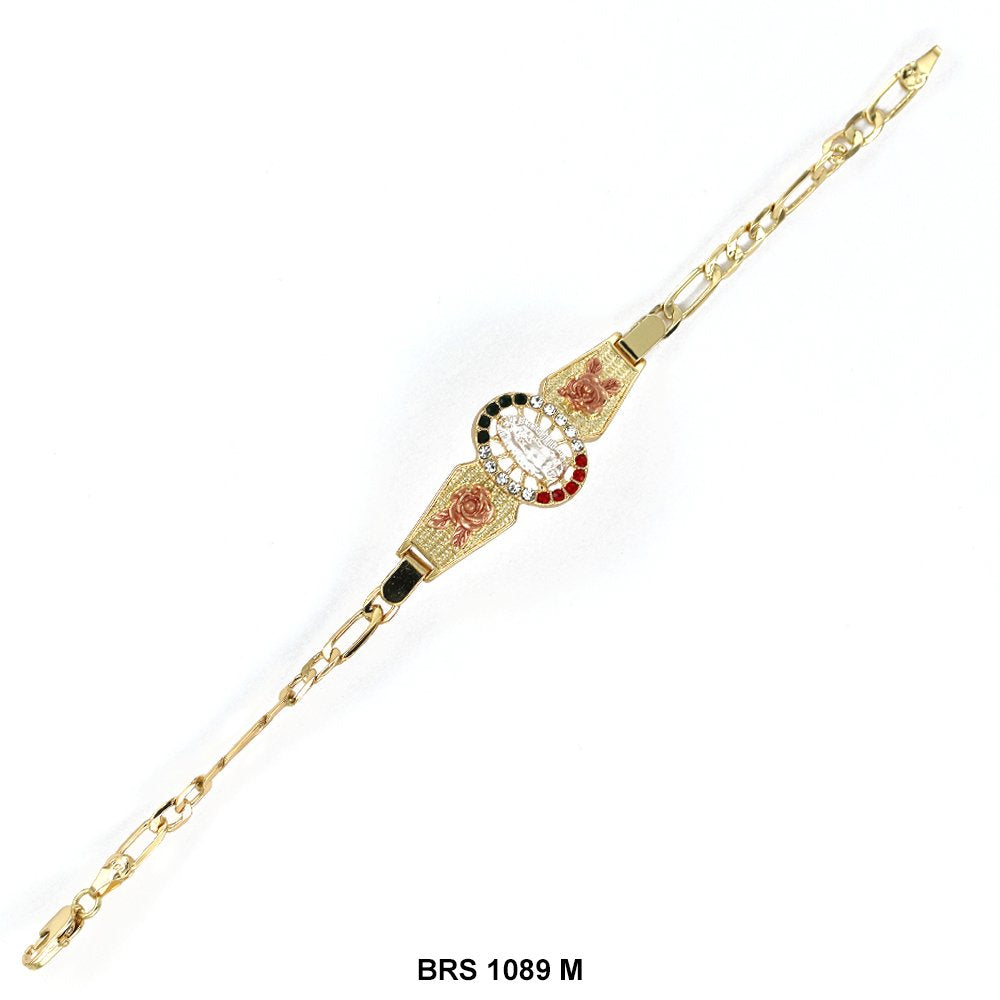 Pulsera Guadalupe Con Flores Figaro Multi BRS 1089 M