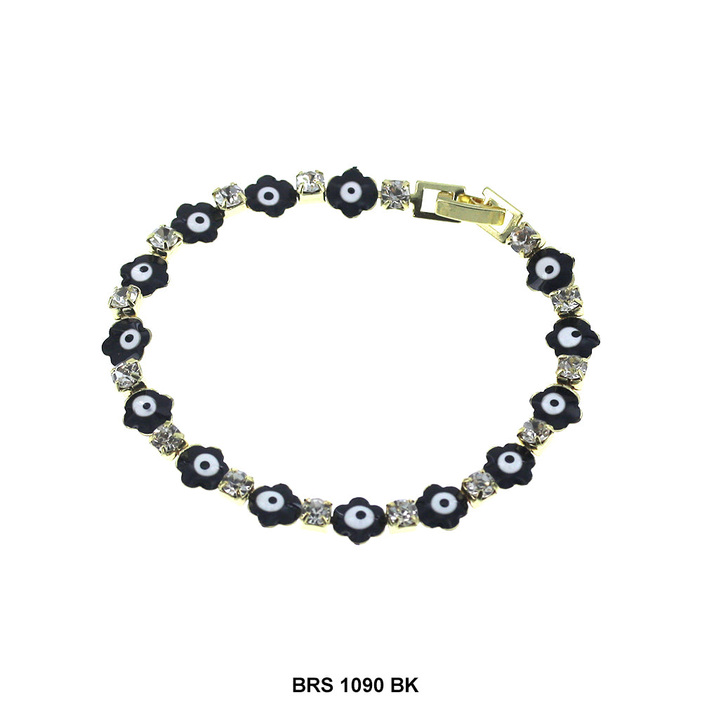 Round With Cubic Zirconia Evil Eye Bracelet BRS 1090 BK