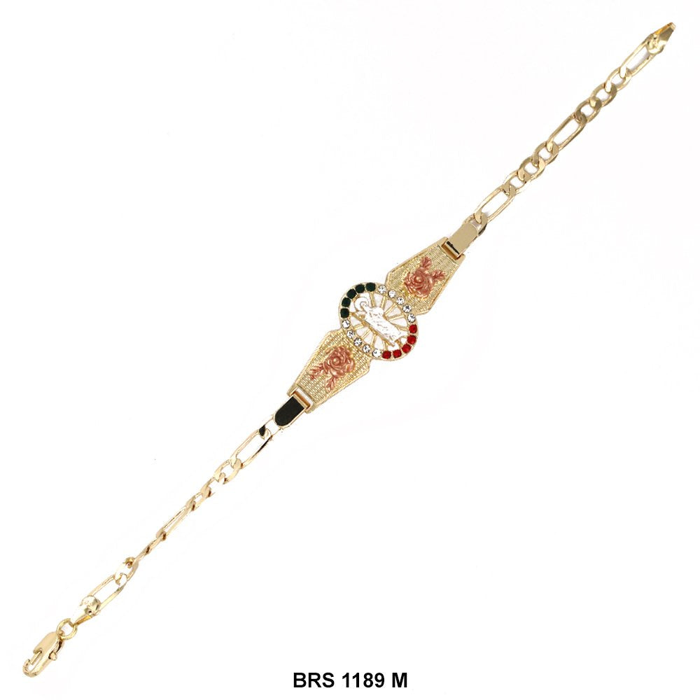 Pulsera Figaro San Judas Con Flores Multi BRS 1189 M