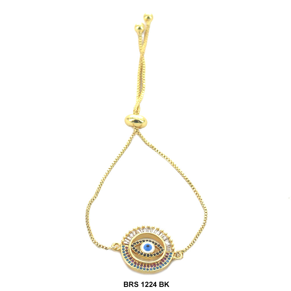 Evil Eye Adjustable Bracelet BRS 1224 BK