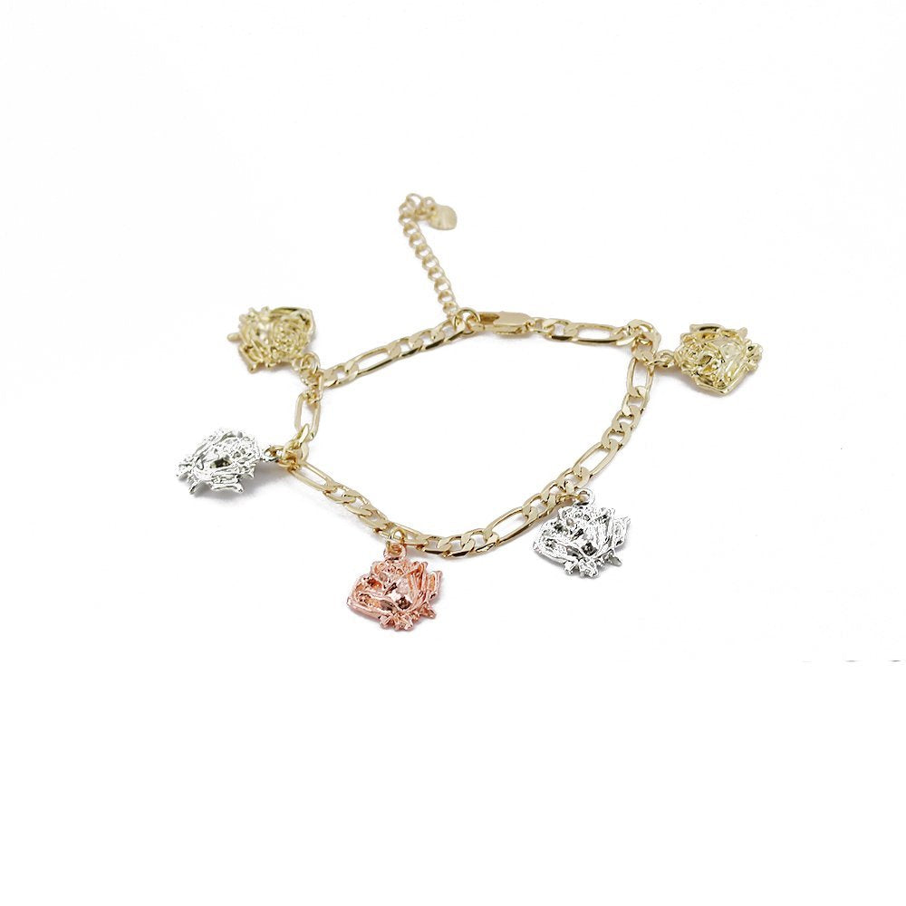 Rose Flowers Figaro Bracelet BRS 1227