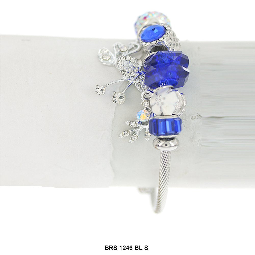 Hanging Charms Openable Bracelet BRS 1246 S BL