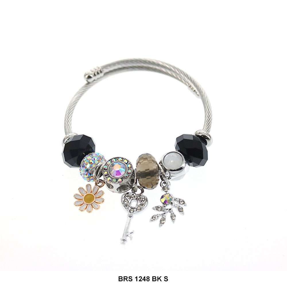 Hanging Charms Openable Bracelet BRS 1248 S BK