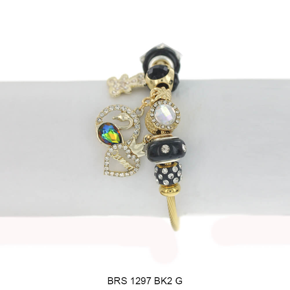 Hanging Charms Openable Bracelet BRS 1297 G BK2