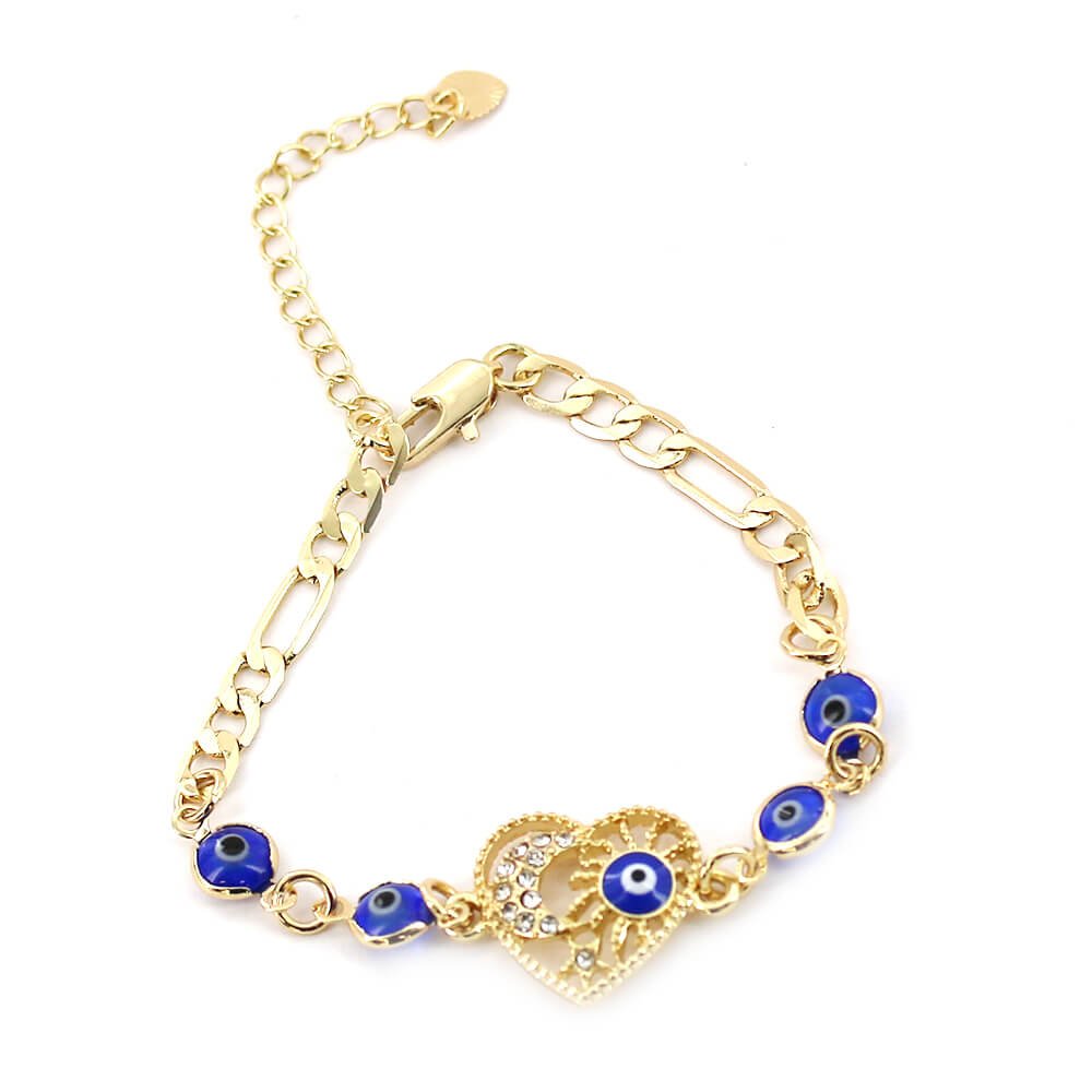 Heart Evil Eye Bracelet BRS 1319 BL