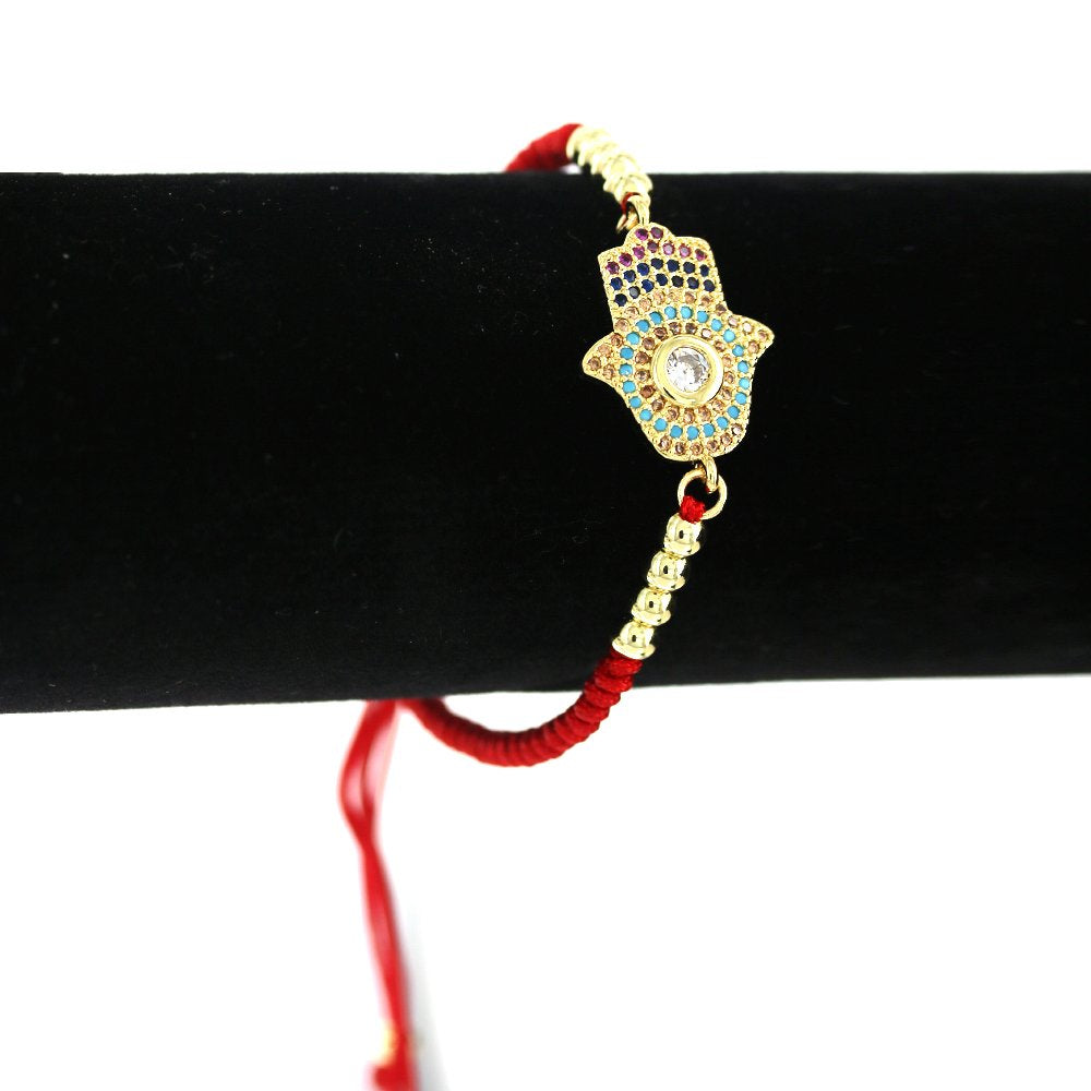 Hamsa Hand Thread Bracelet BRS 1389 R