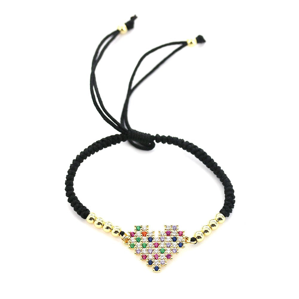 Heart Thread Bracelet BRS 1392 BK