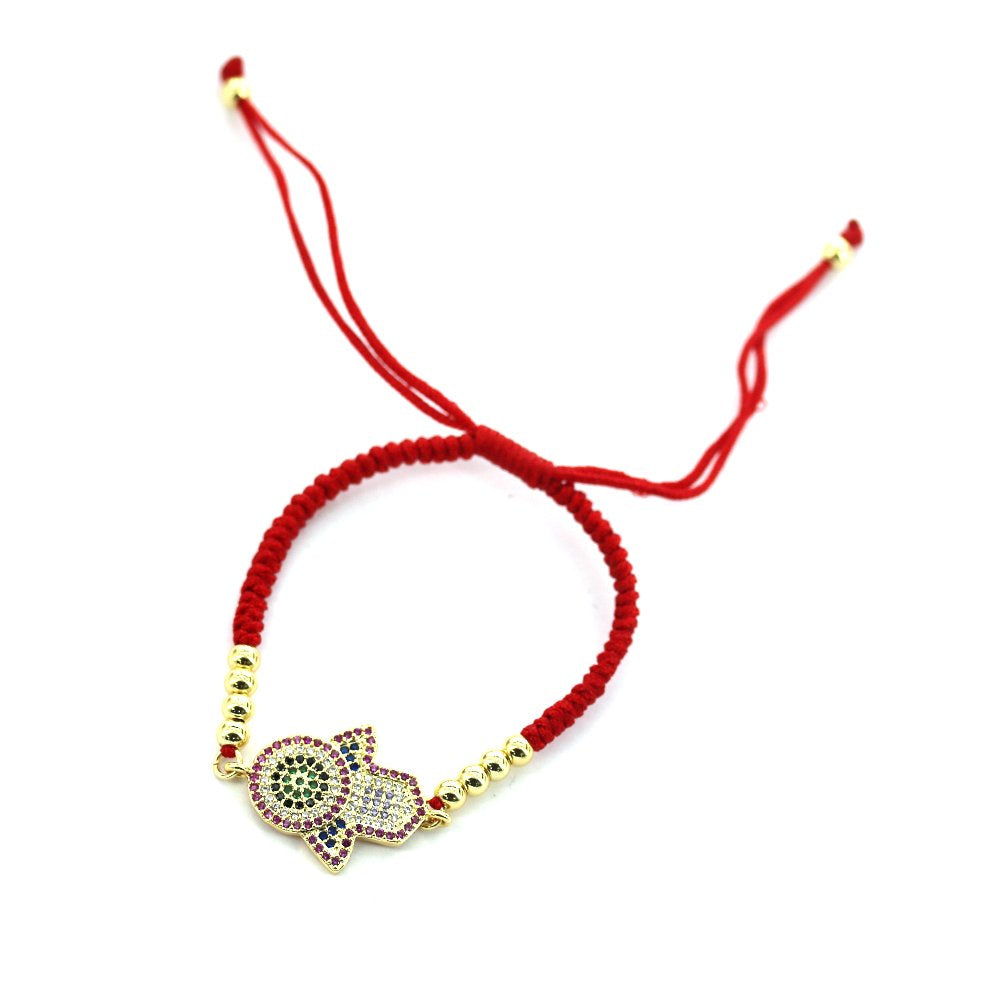 Hamsa Hand Thread Bracelet BRS 1404 R