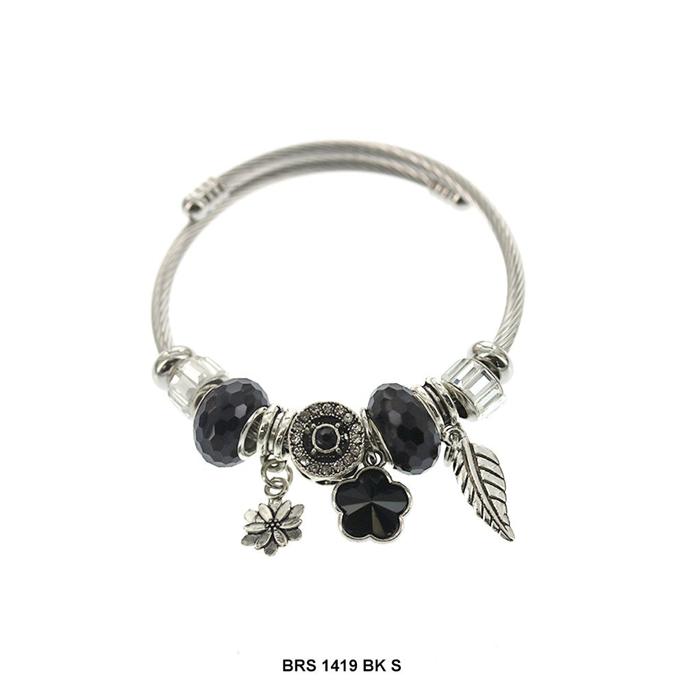 Dijes colgantes Pulsera que se puede abrir BRS 1419 S BK