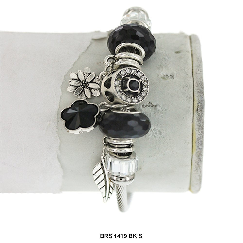 Dijes colgantes Pulsera que se puede abrir BRS 1419 S BK