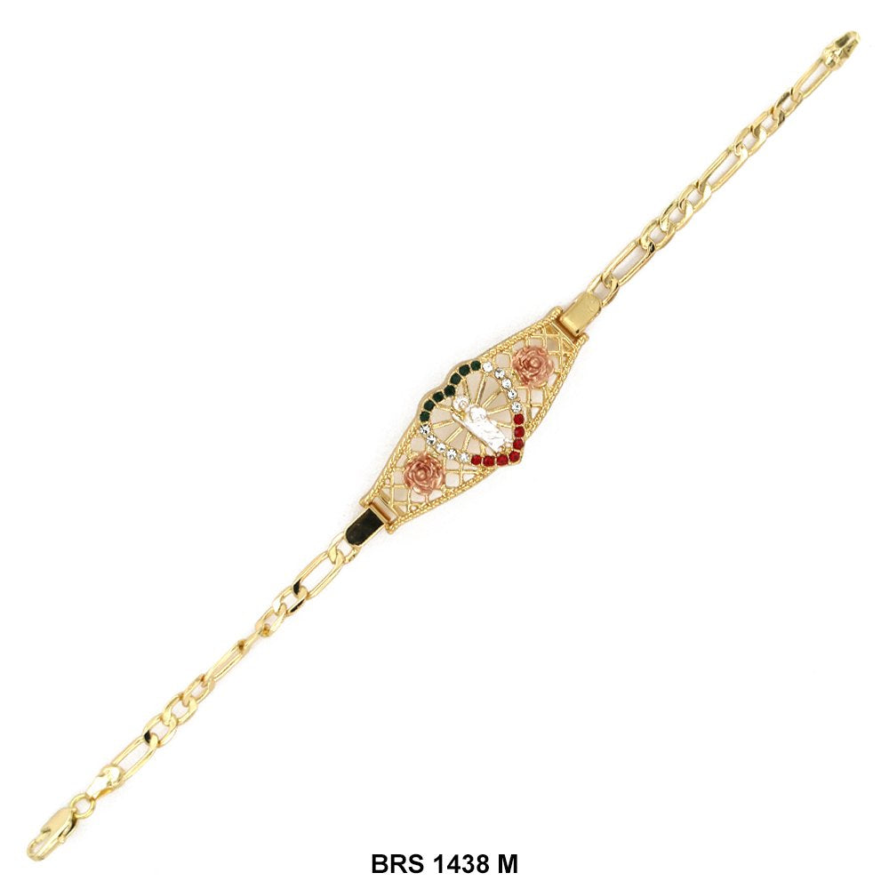 Pulsera Figaro San Judas Con Flores Multi BRS 1438 M