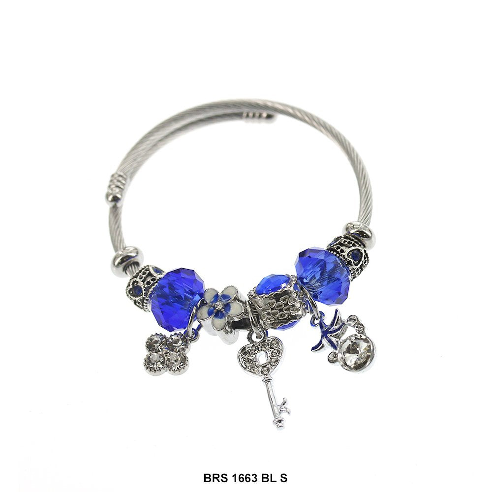 Dijes colgantes Pulsera que se puede abrir BRS 1663 S BL