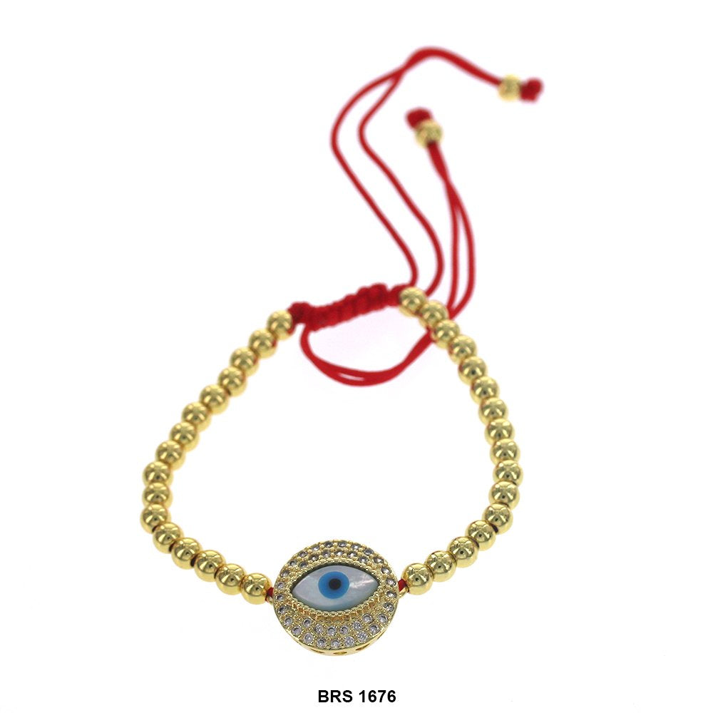 Pulsera Ajustable De Hilo Y Abalorios Evil Eye BRS 1676