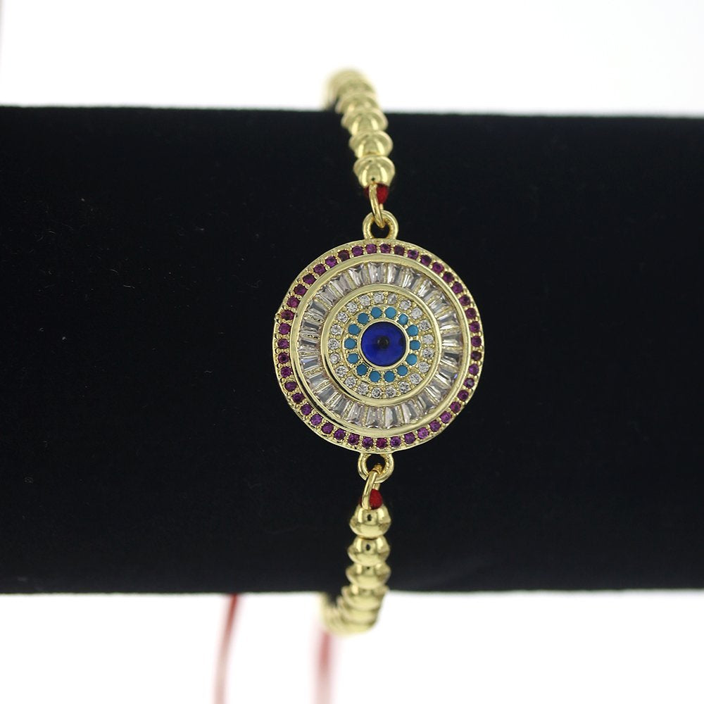 Pulsera Ajustable Evil Eye Hilo Y Cuentas BRS 1677