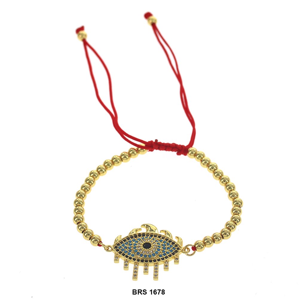 Pulsera Ajustable Evil Eye Hilo Y Abalorios BRS 1678