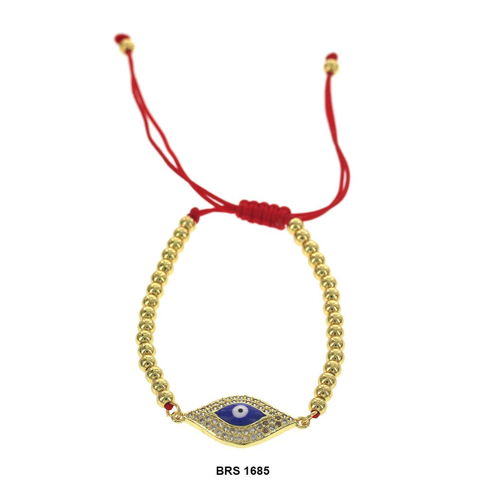 Evil Eye Thread And Beads Adjustable Bracelet BRS 1685