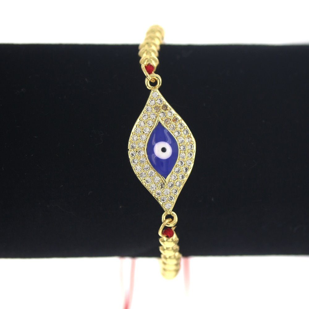 Pulsera Ajustable De Hilo Y Abalorios Evil Eye BRS 1685