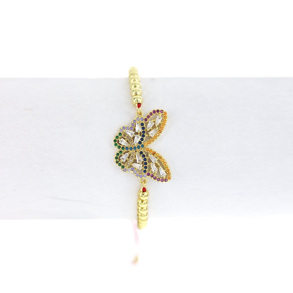 Pulsera Mariposa Cuentas E Hilos BRS 1755