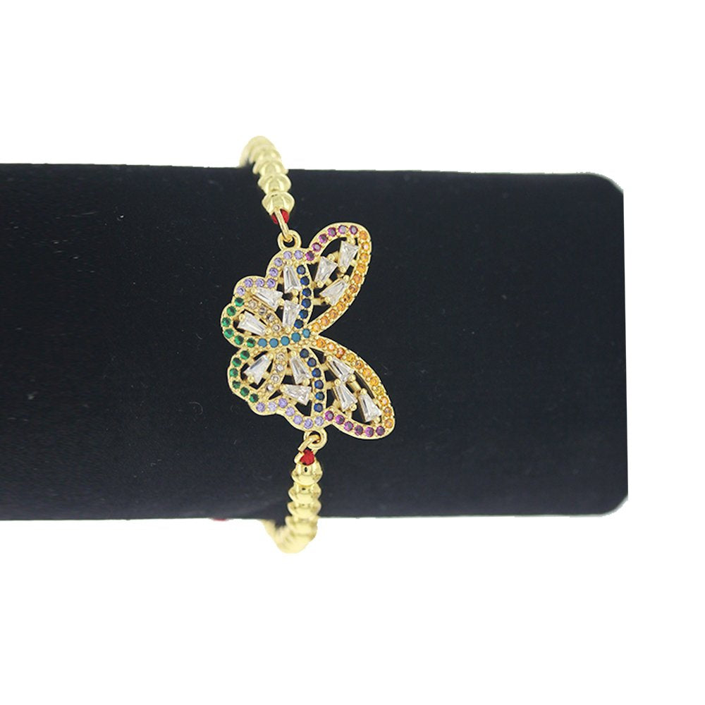 Pulsera Mariposa Cuentas E Hilos BRS 1755