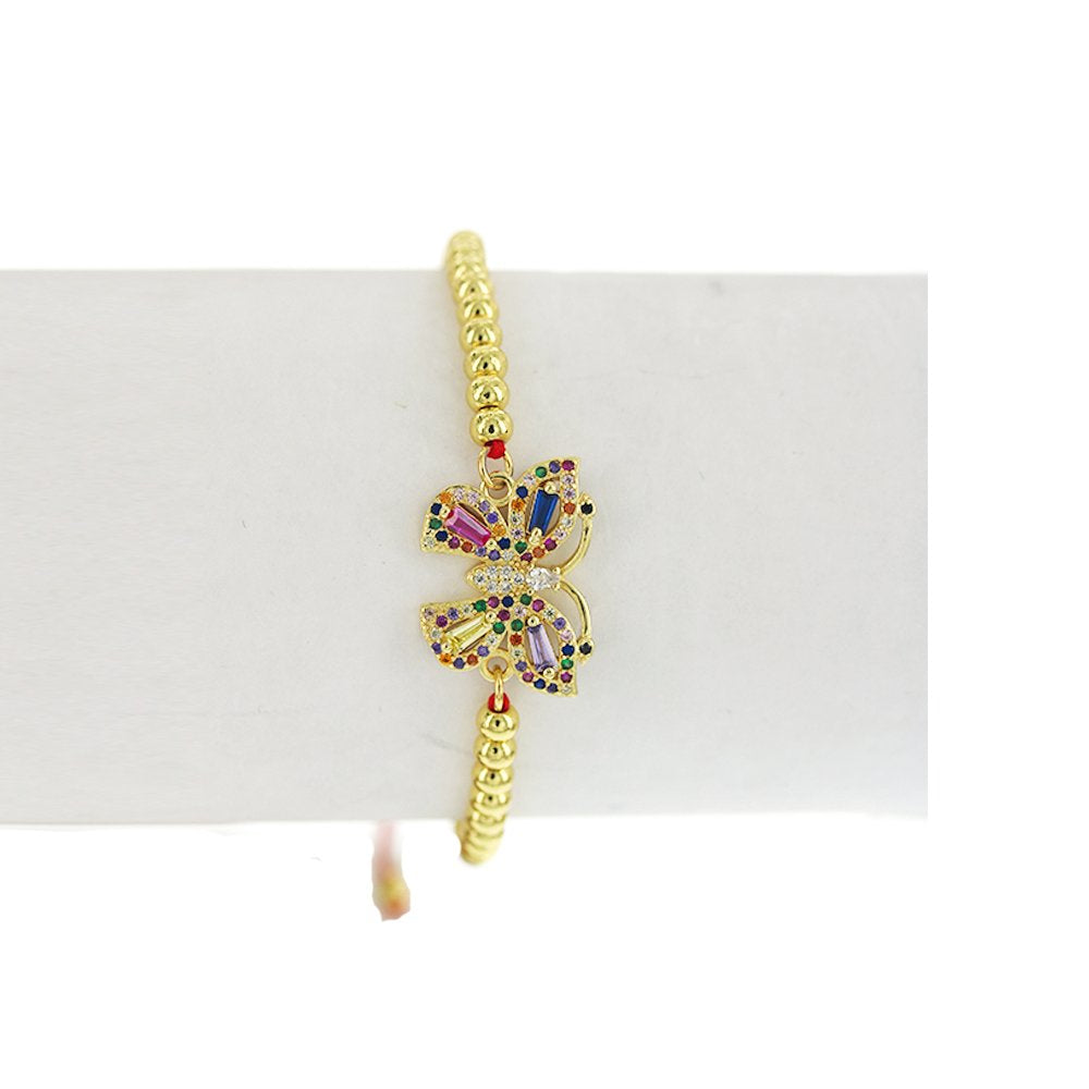 Pulsera Cuentas E Hilos Mariposa BRS 1758