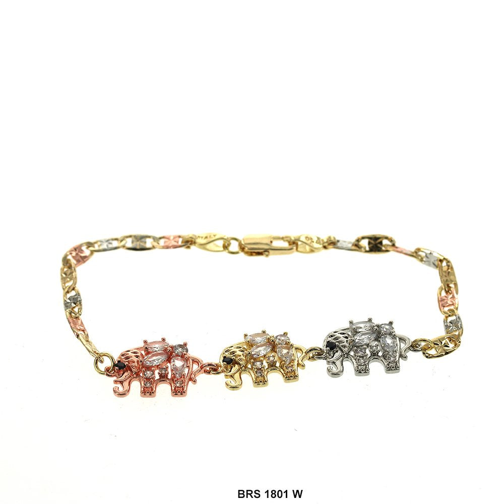 Elephant Tri Color Bracelet BRS 1801 W