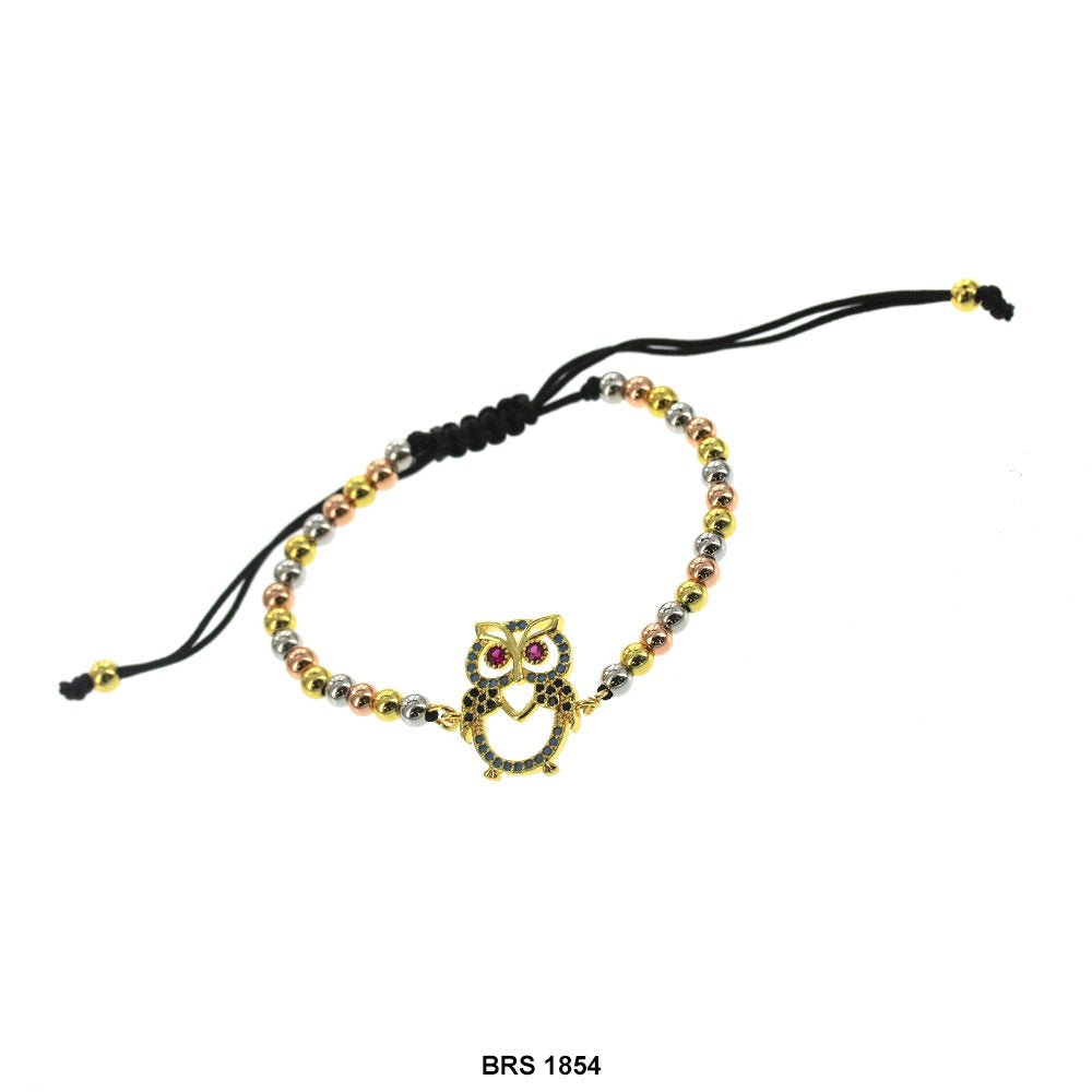 Owl Thread And Beads Adjustable Bracelet BRS 1854