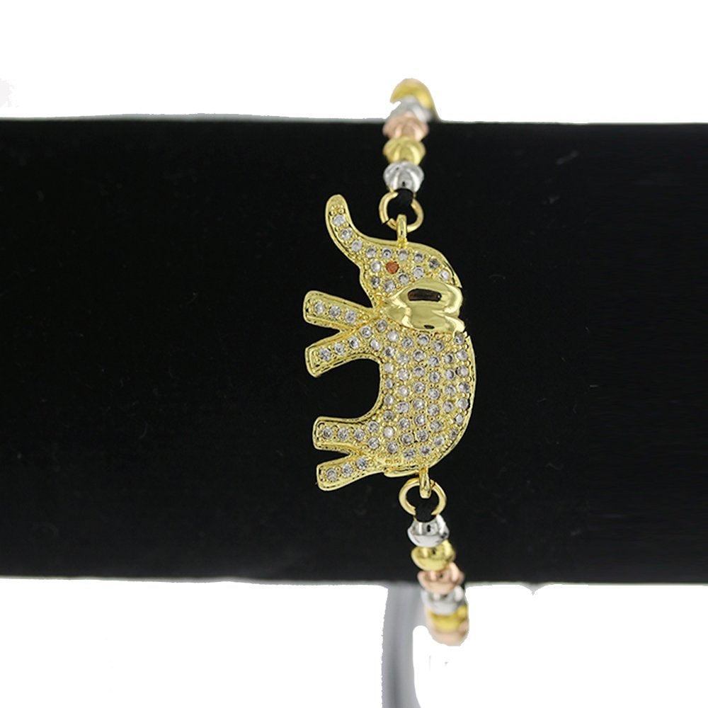 Pulsera Ajustable Hilo Elefante Y Cuentas BRS 1855