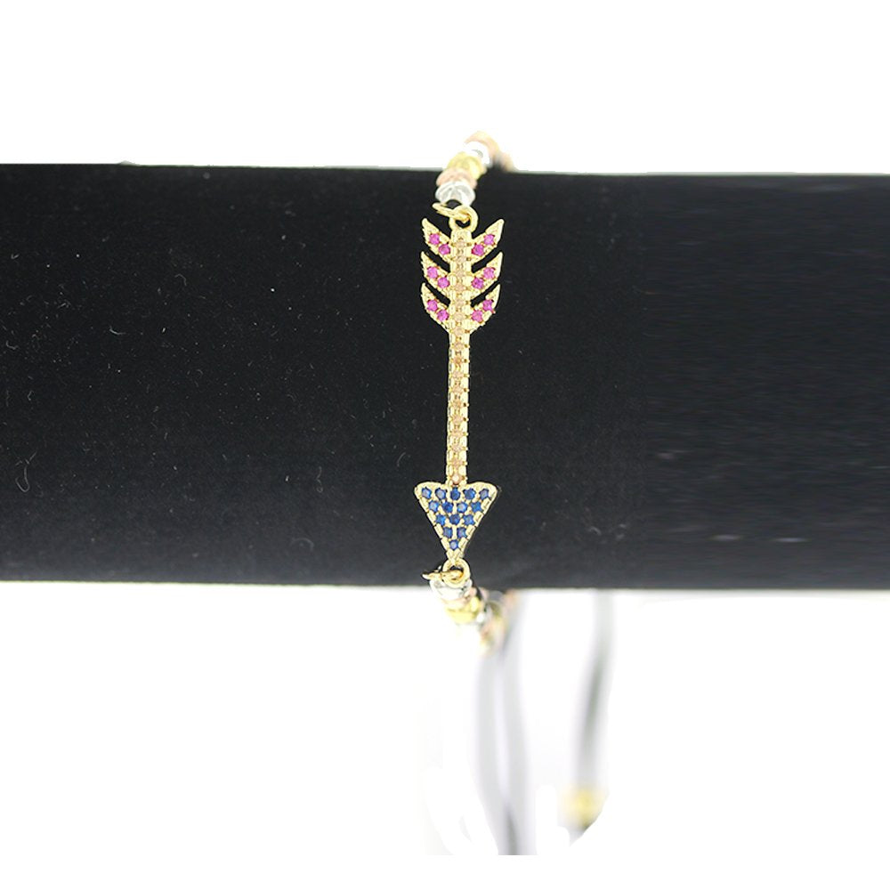 Arrow Thread And Beads Adjustable Bracelet BRS 1860