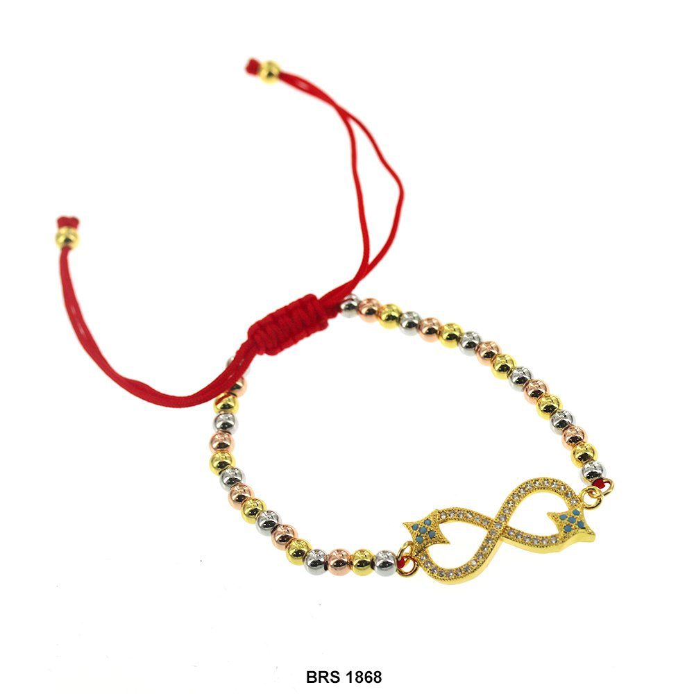 Pulsera Ajustable Infinity De Hilo Y Cuentas BRS 1868