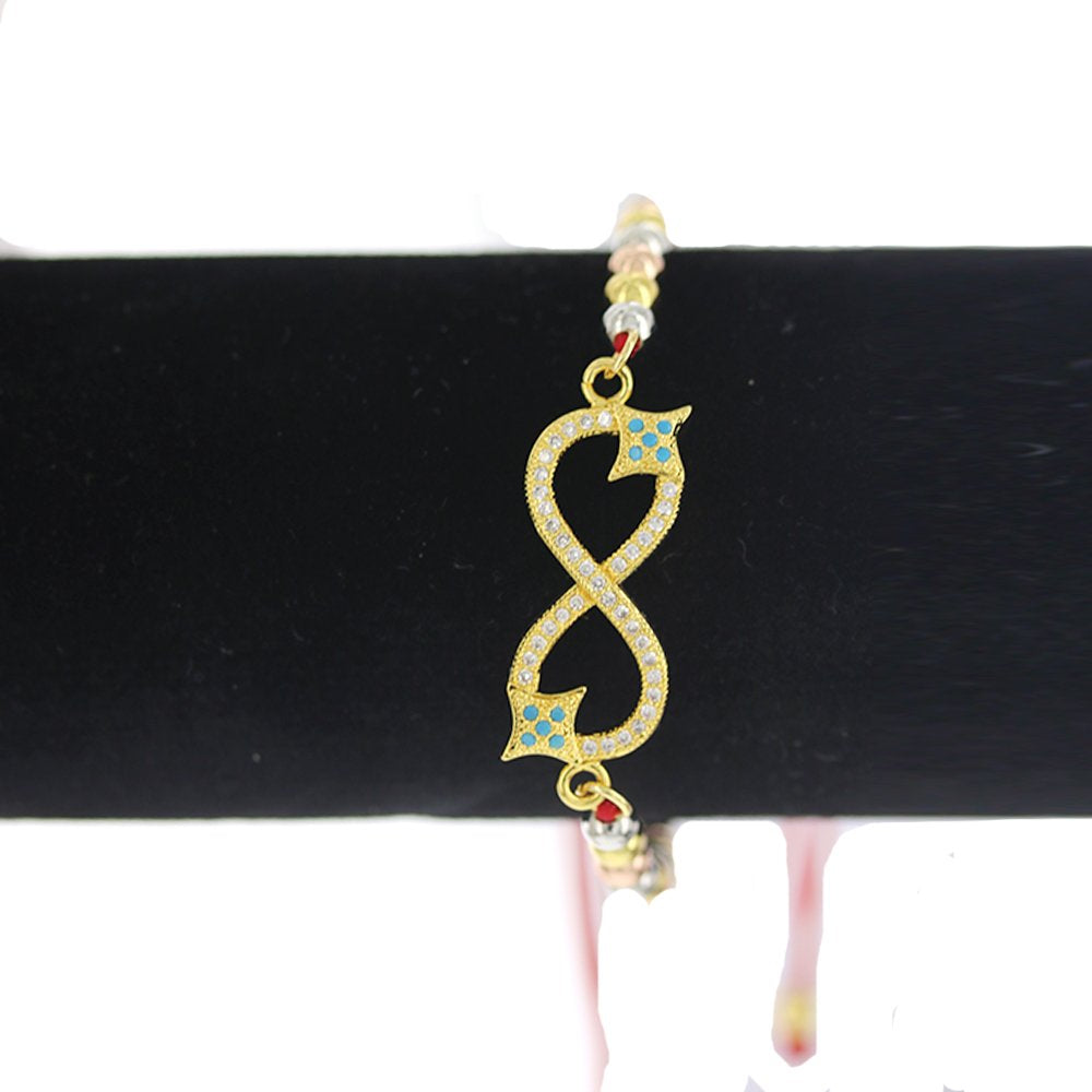 Pulsera Ajustable Infinity De Hilo Y Cuentas BRS 1868