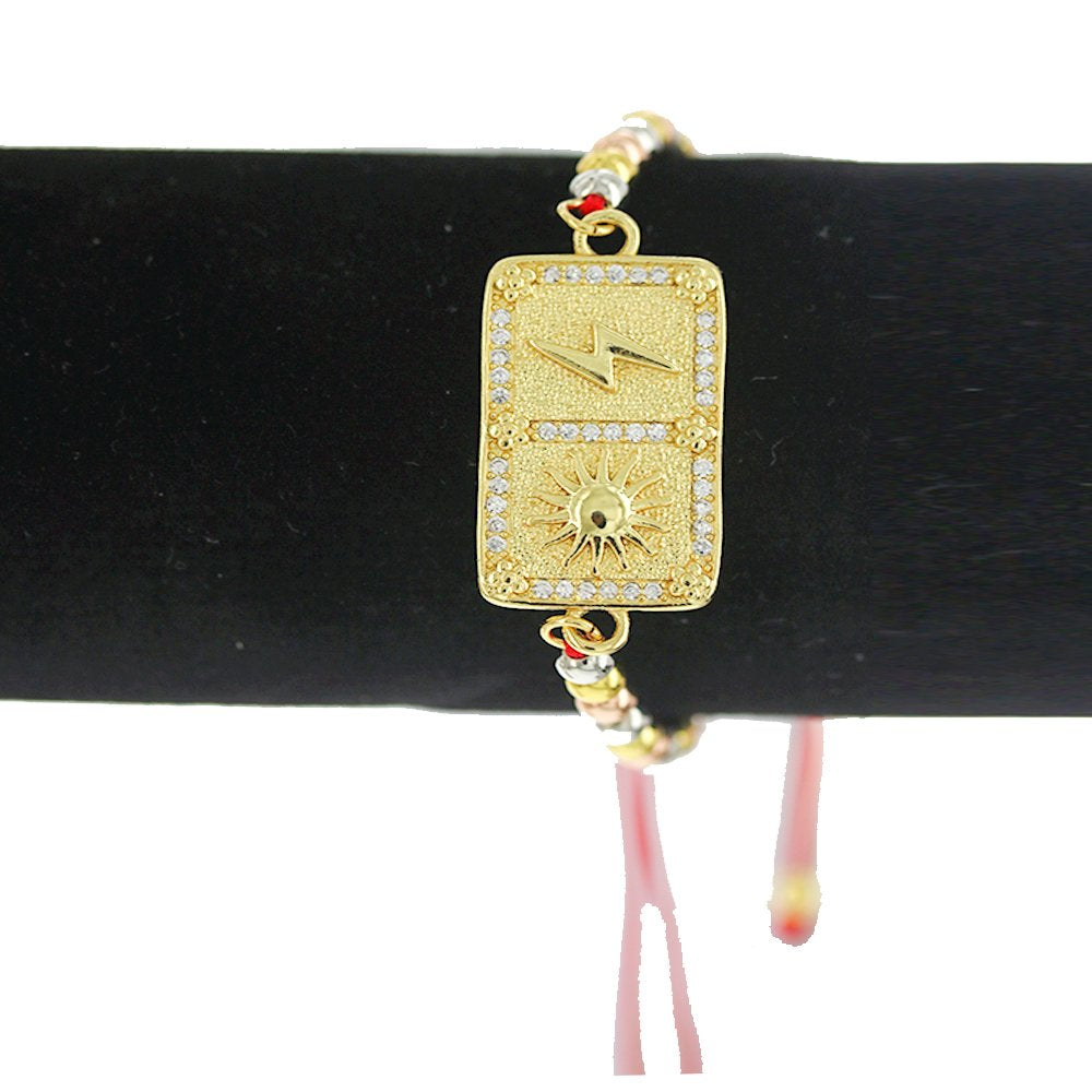 Pulsera Ajustable De Hilo Y Cuentas Sun Lightning BRS 1875