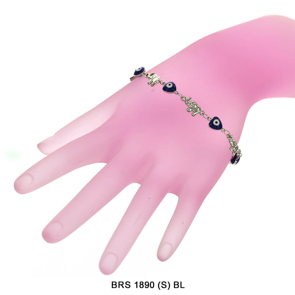 Pulsera Elefante Con Corazón Mal De Ojo BRS 1890 (S) BL