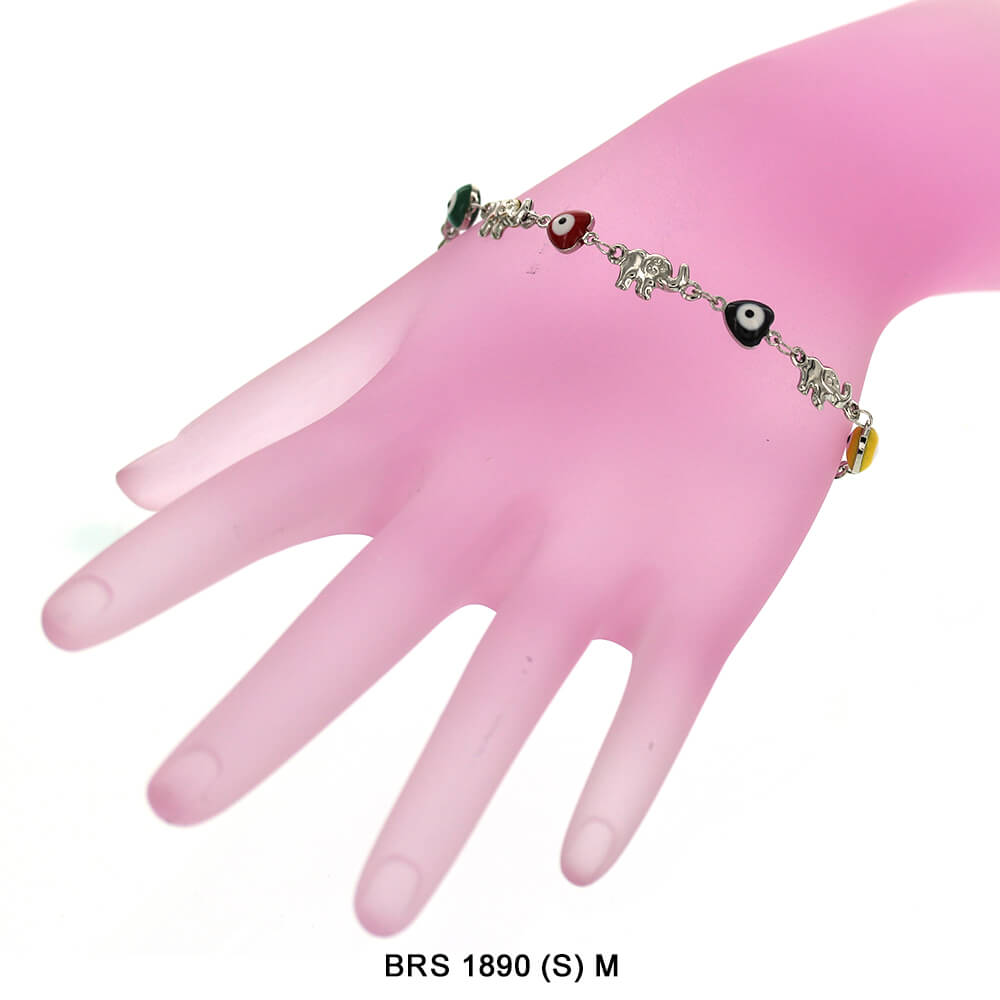 Pulsera Elefante Con Corazón Mal De Ojo BRS 1890 (S) M