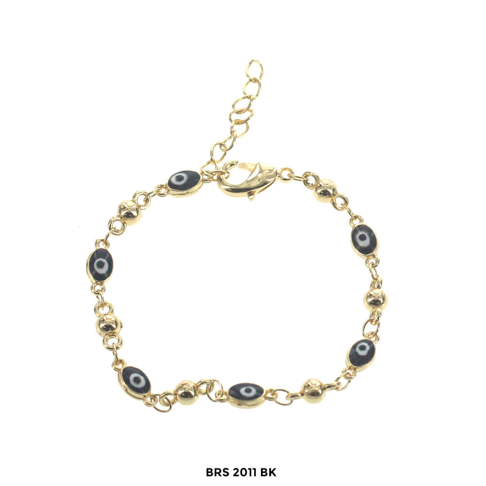 Kids Oval Evil Eye Bracelets BRS 2011 BK