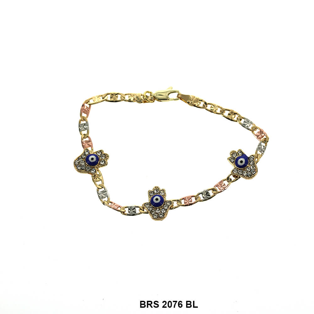 Evil Eye Tri Color Bracelet BRS 2076 BL