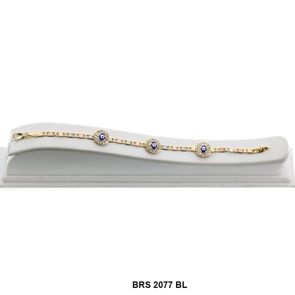 Evil Eye Tri Color Bracelet BRS 2077 BL