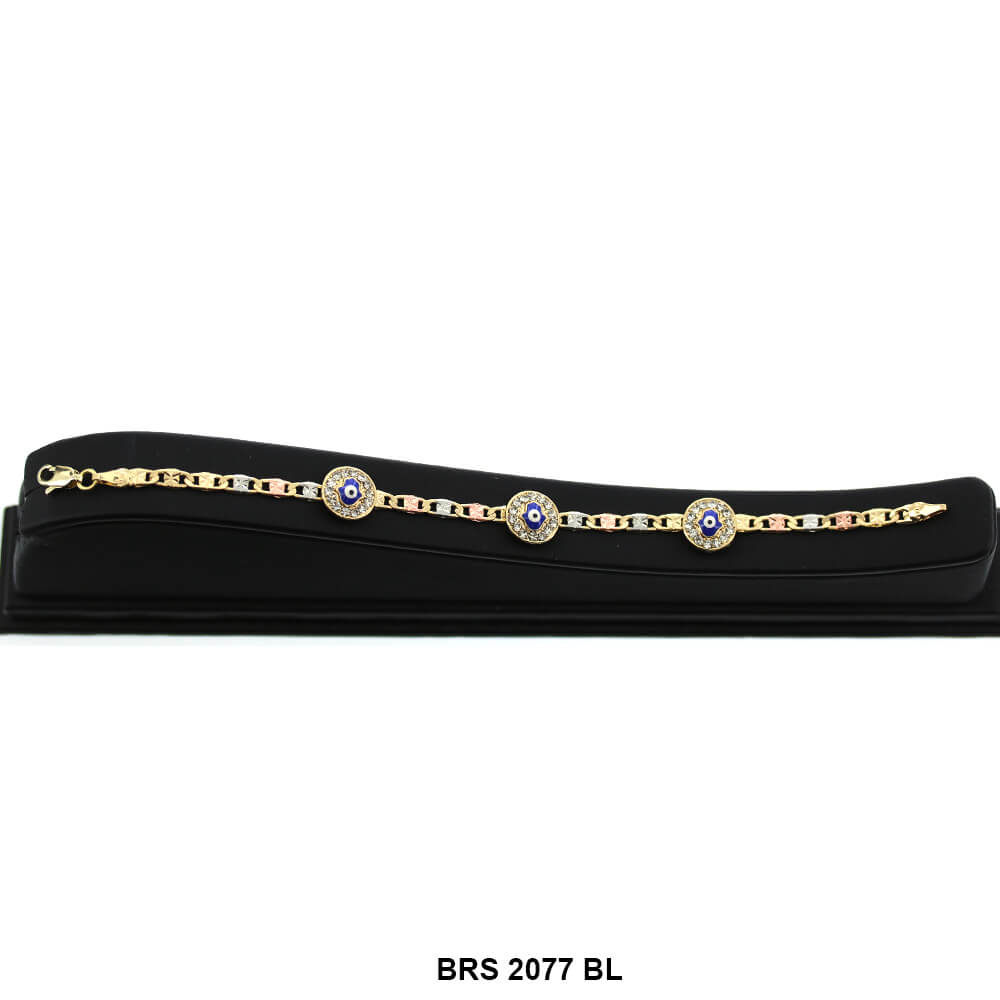 Evil Eye Tri Color Bracelet BRS 2077 BL