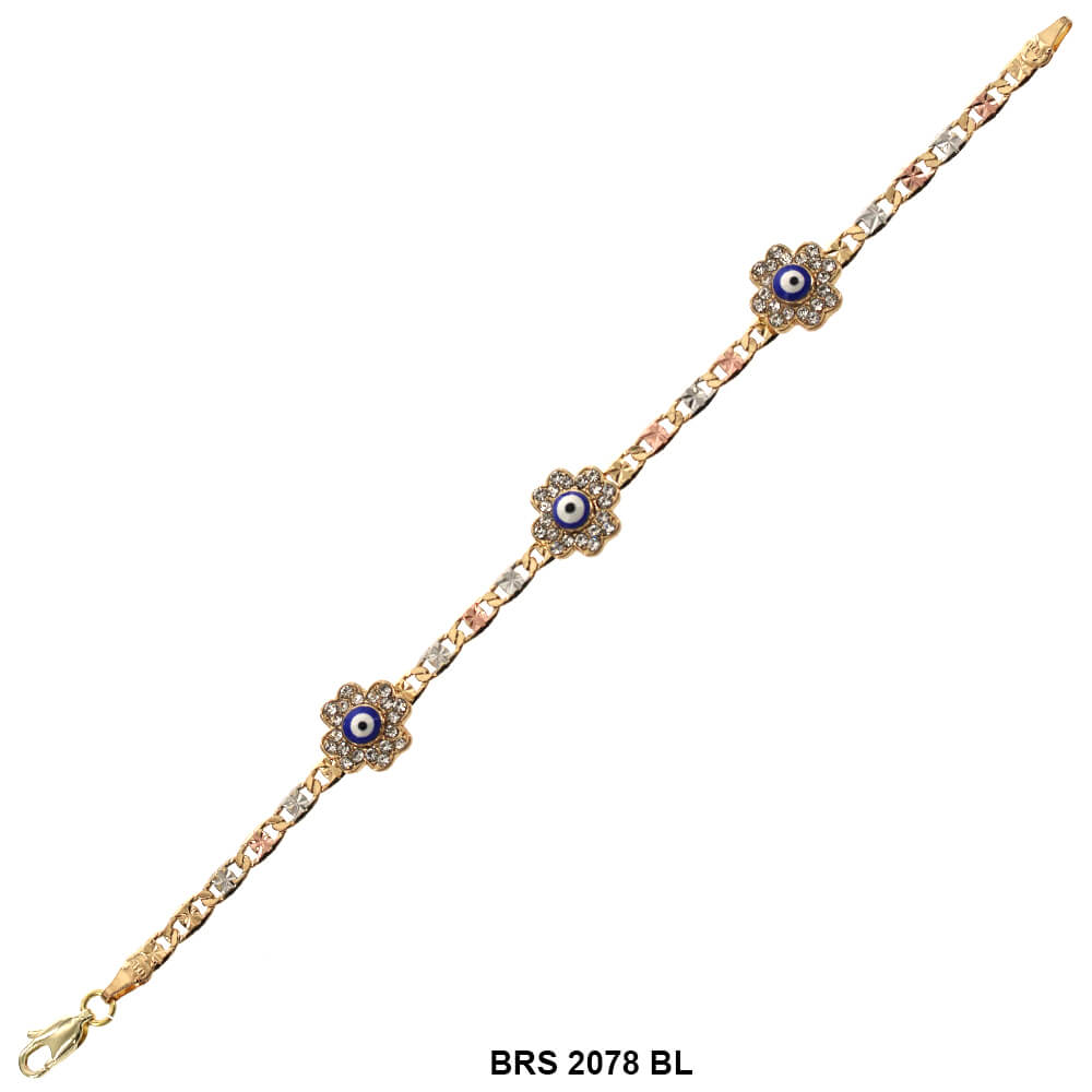 Evil Eye Tri Color Bracelet BRS 2078 BL