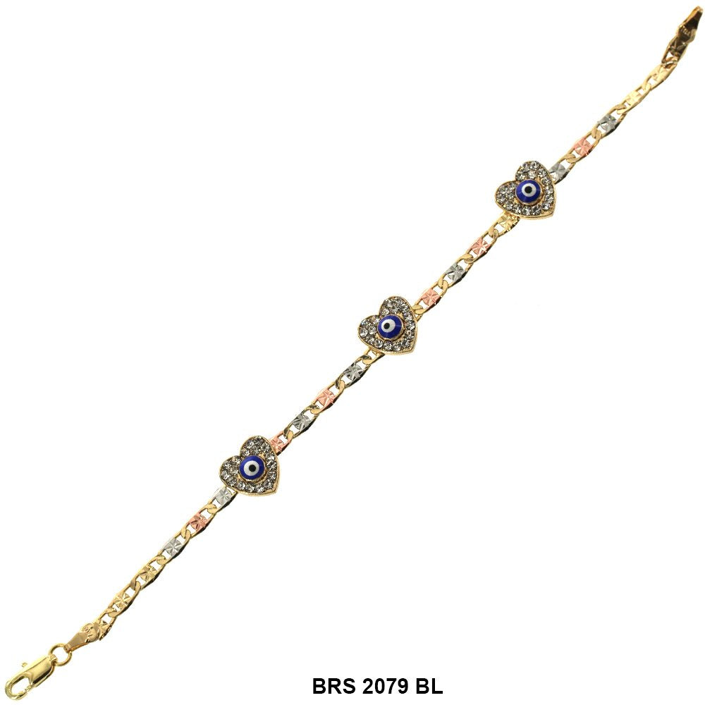 Evil Eye Tri Color Bracelet BRS 2079 BL