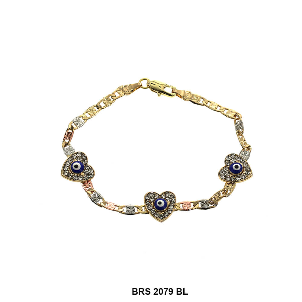 Evil Eye Tri Color Bracelet BRS 2079 BL