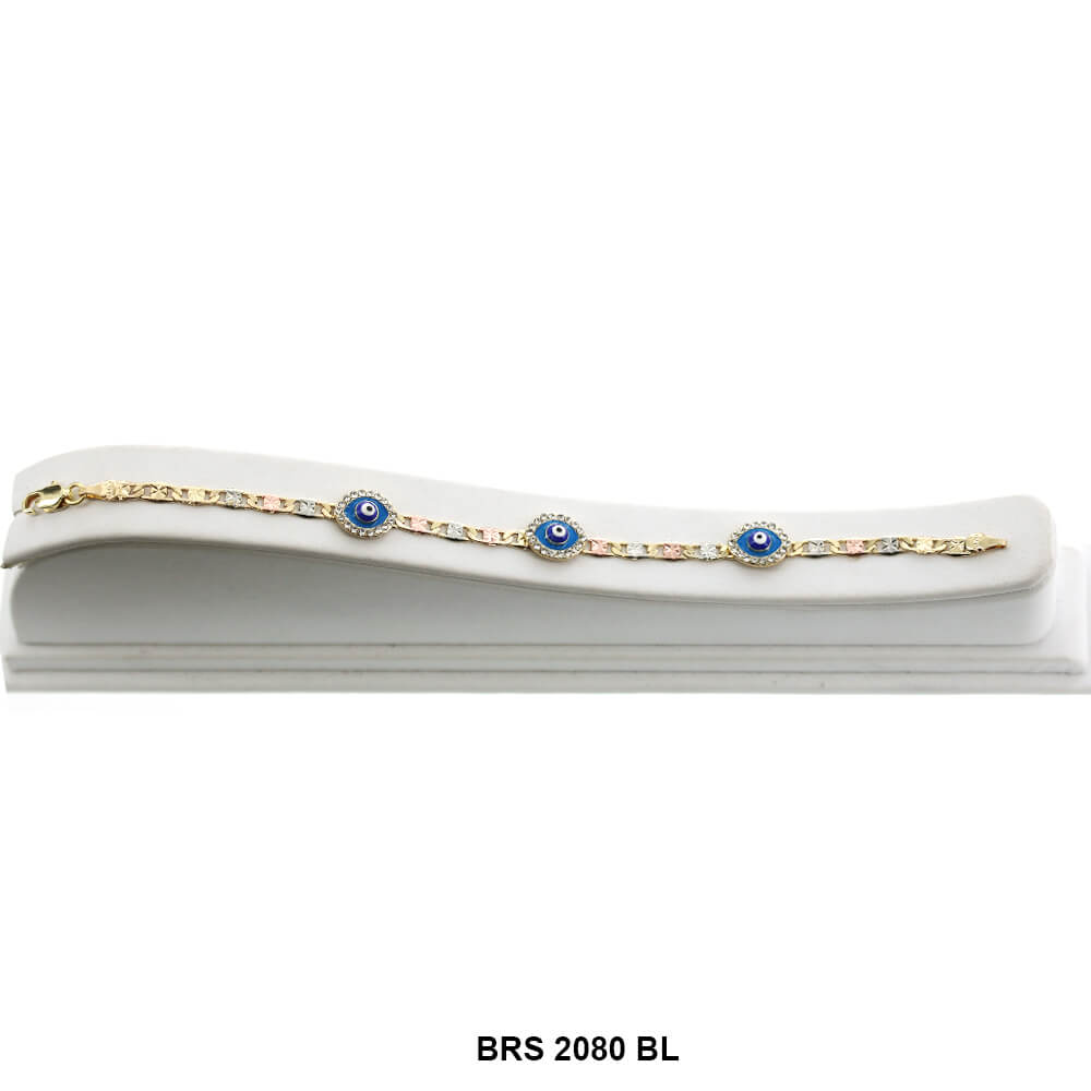 Evil Eye Tri Color Bracelet BRS 2080 BL