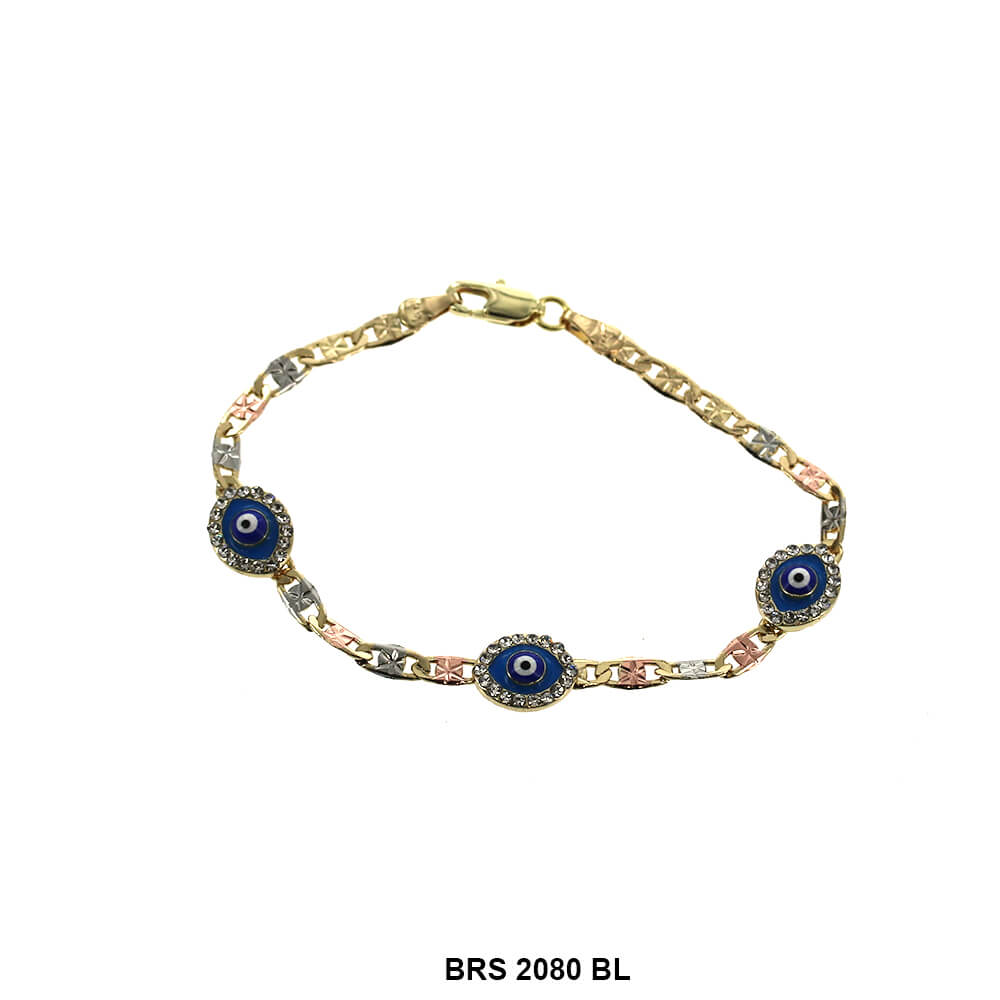 Evil Eye Tri Color Bracelet BRS 2080 BL