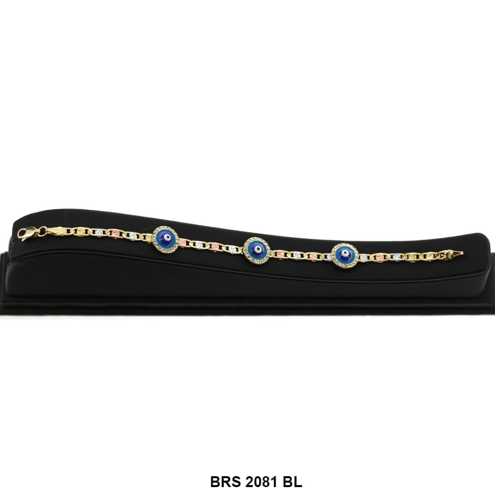 Evil Eye Tri Color Bracelet BRS 2081 BL