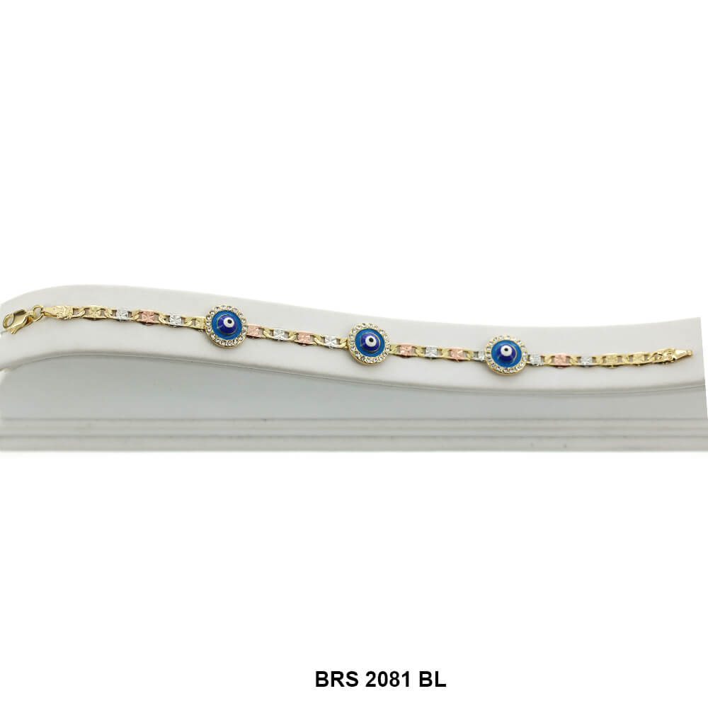 Evil Eye Tri Color Bracelet BRS 2081 BL