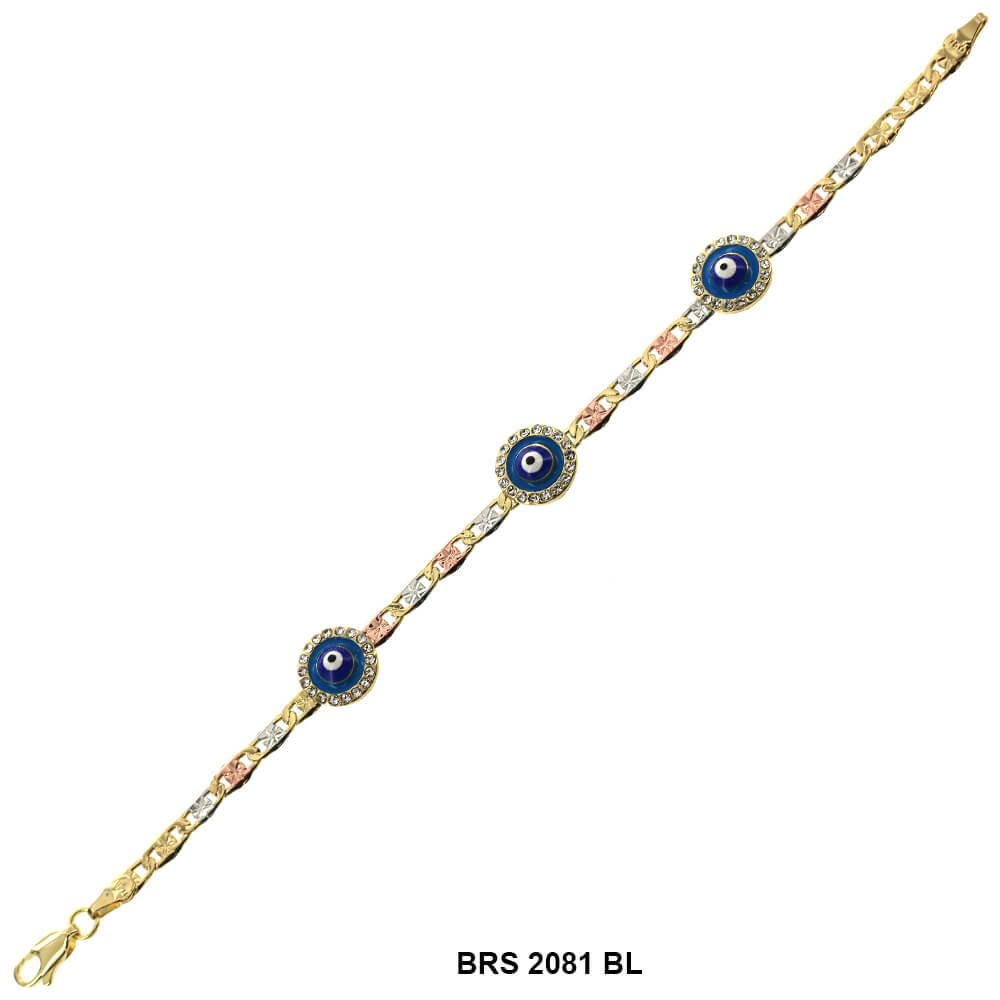 Evil Eye Tri Color Bracelet BRS 2081 BL